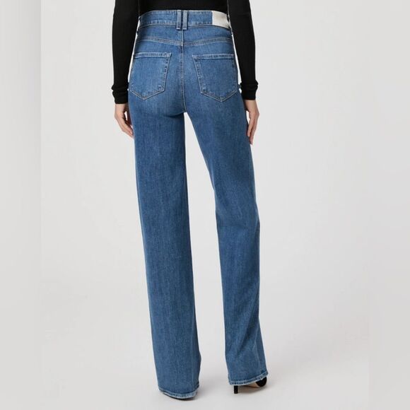 NEW PAIGE sasha wide leg jeans in Magnifique - Picture 4 of 6